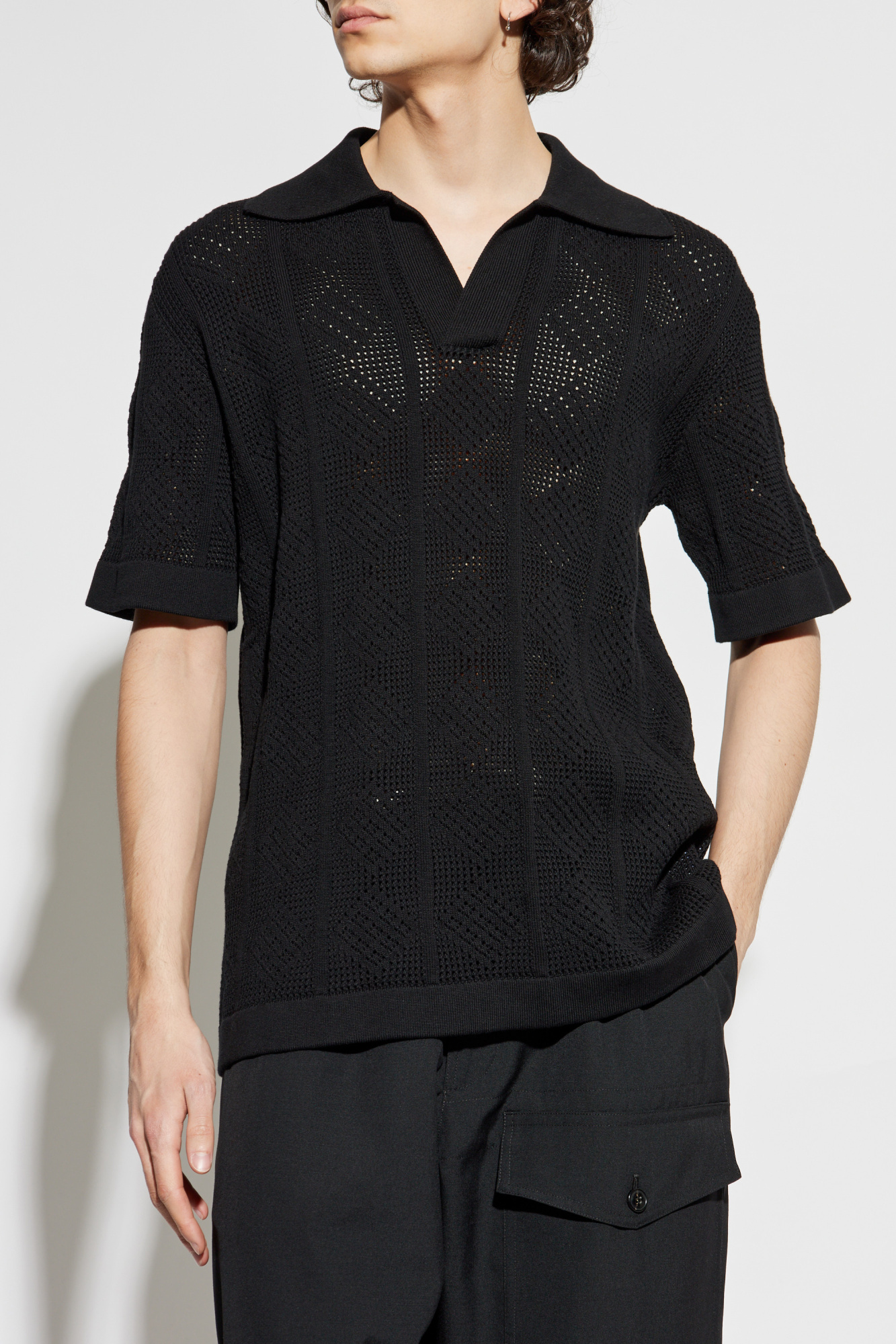 Tシャツ・カットソー JIL SANDER Men Polo Shirts J22GC0104 J14610 001 BLACK Black Knitted polo JIL SANDER - Vitkac AS